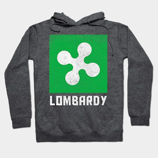 Lombardy Flag // Vintage Look Italian Region Design Hoodie by DankFutura